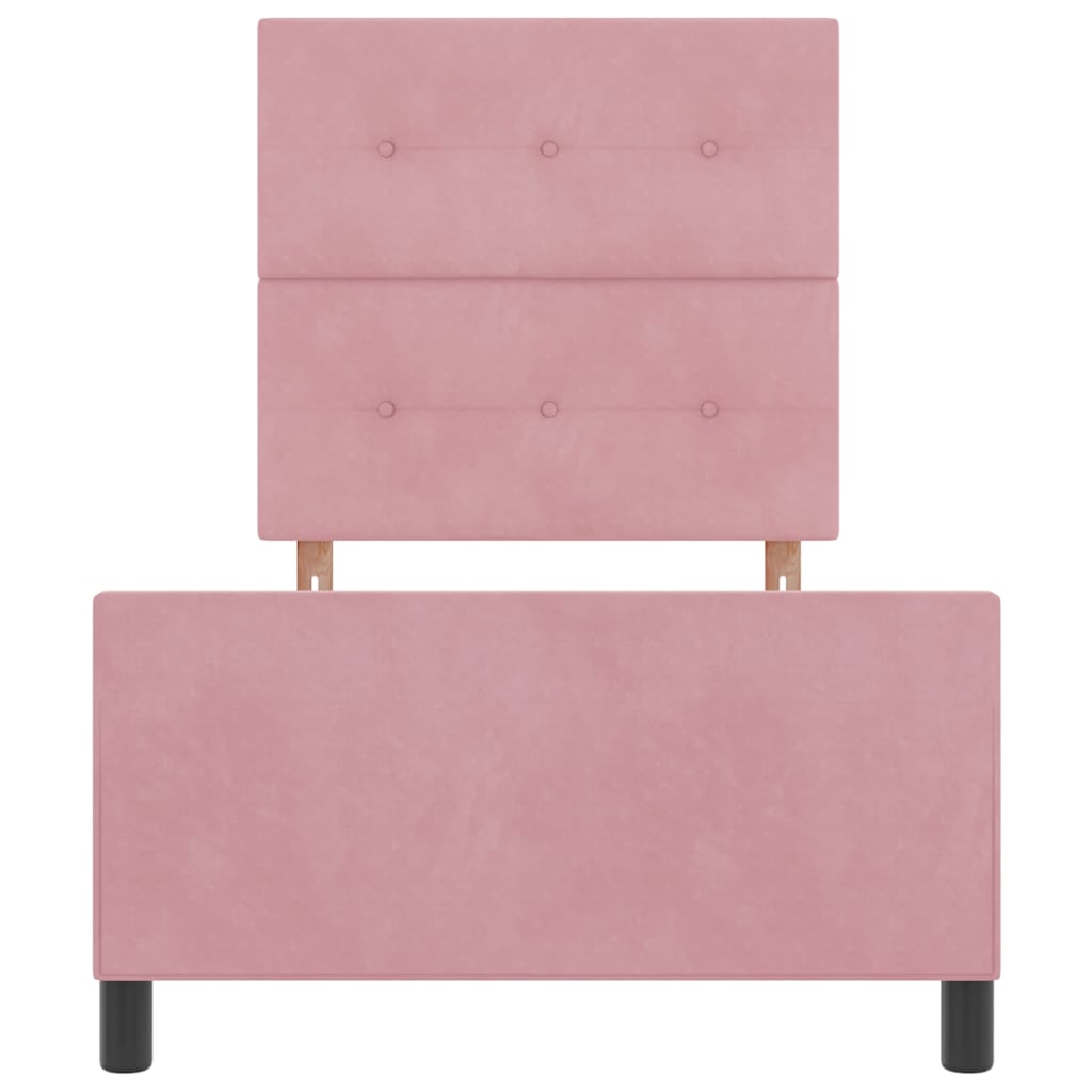 Boxspringbett mit Kopfteil Rosa 100 x 200 cm Samt