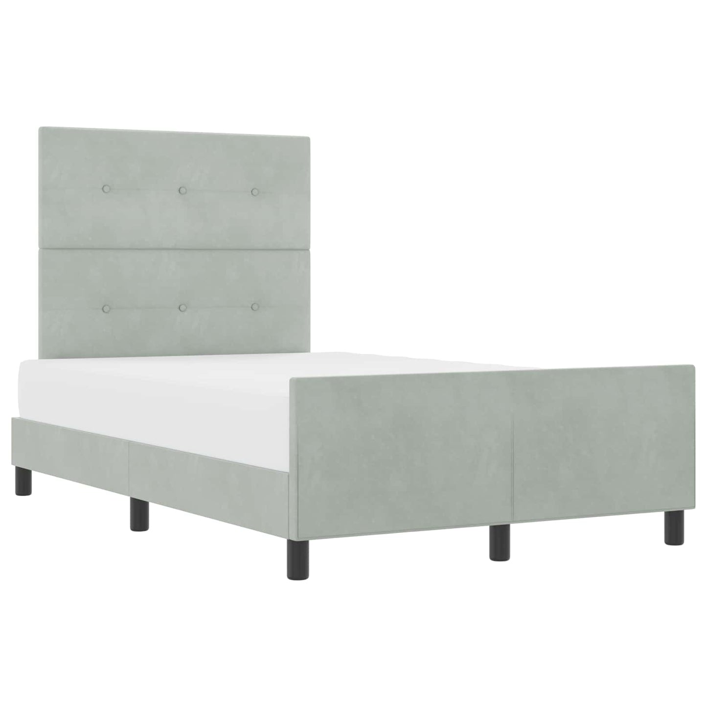 Boxspringbett mit Kopfteil Hellgrau 120 x 190 cm Samt