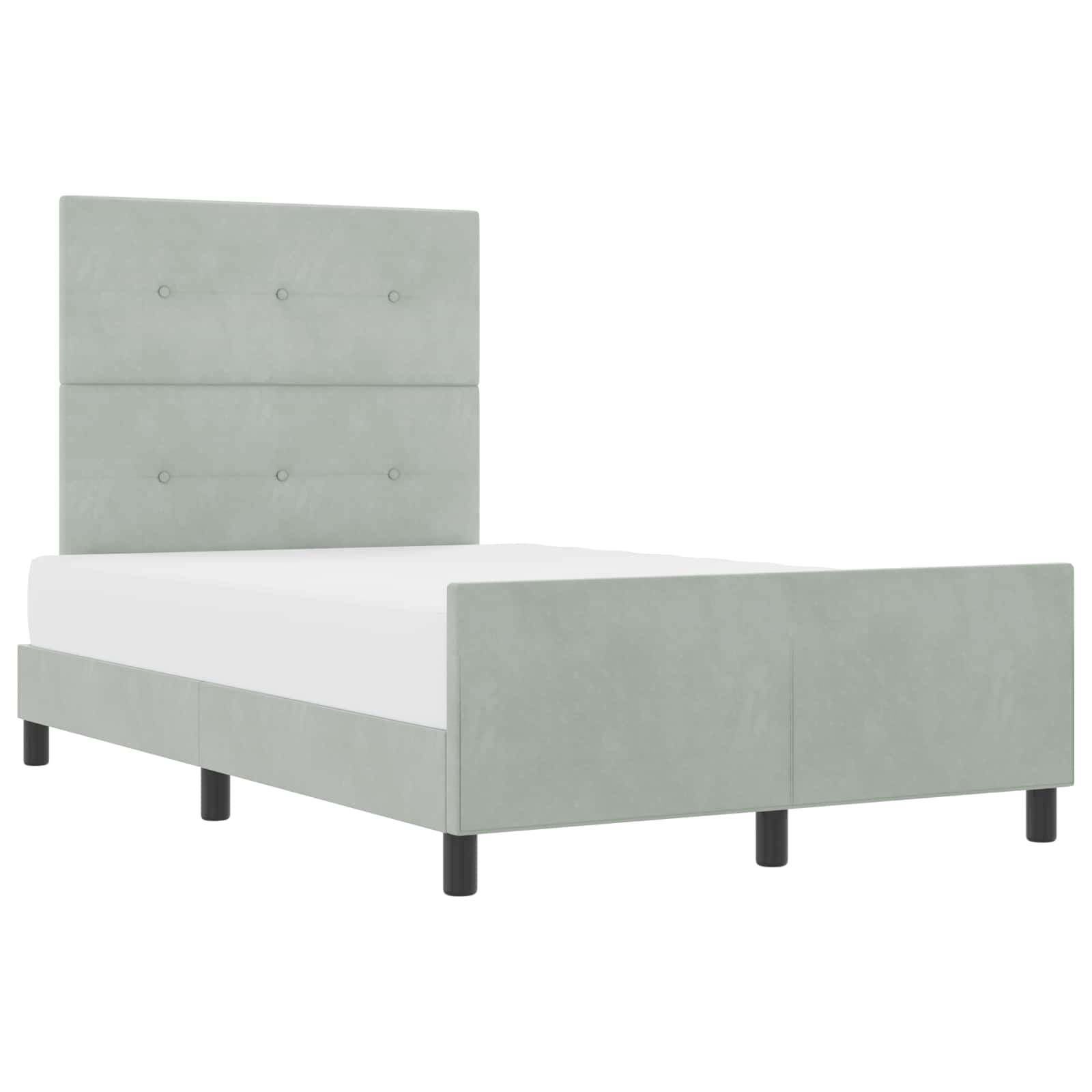 Boxspringbett mit Kopfteil Hellgrau 120 x 190 cm Samt