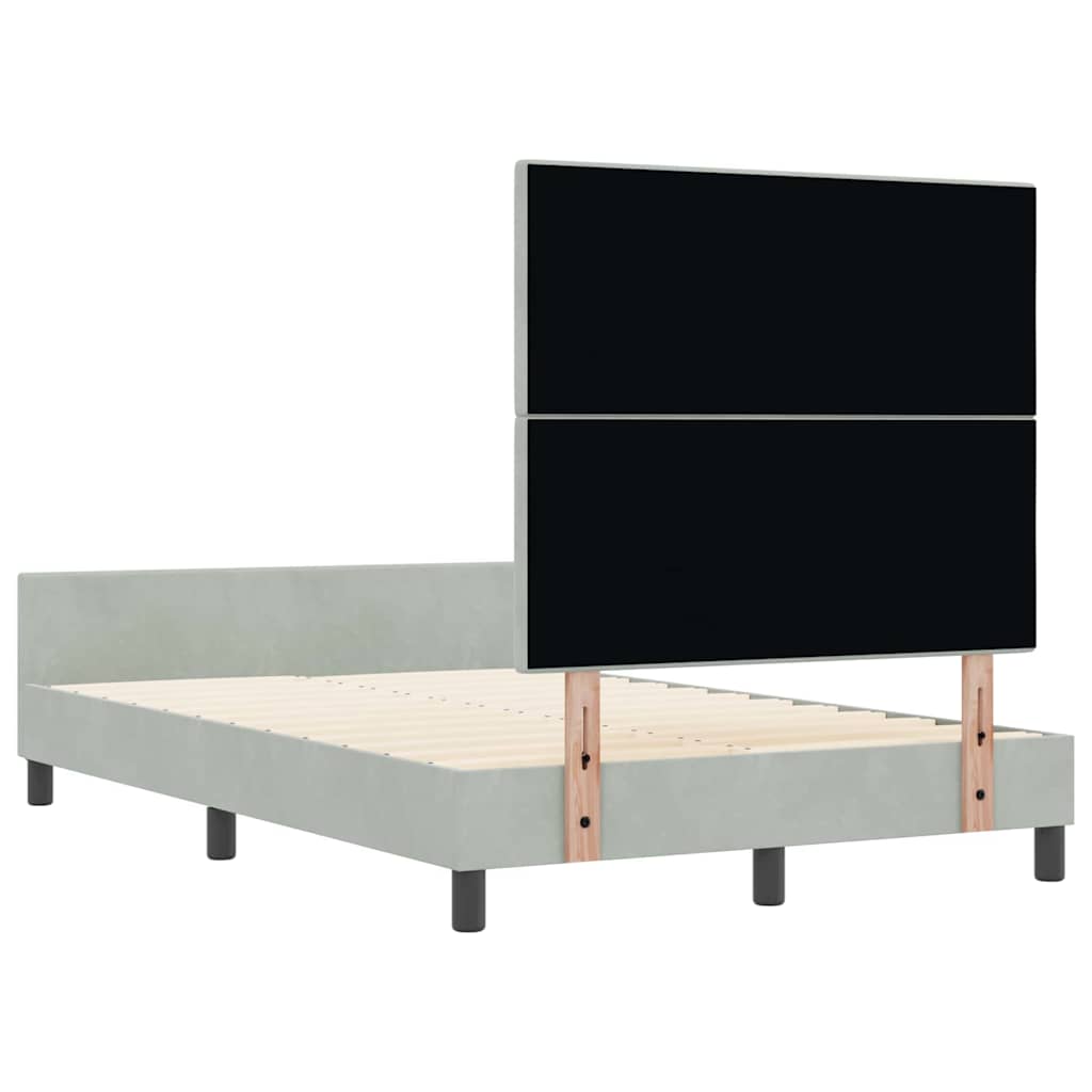 Boxspringbett mit Kopfteil Hellgrau 120 x 190 cm Samt