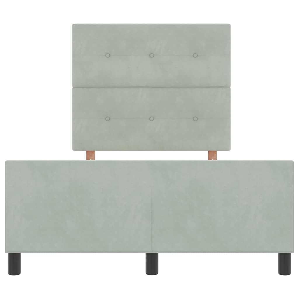 Boxspringbett mit Kopfteil Hellgrau 120 x 190 cm Samt