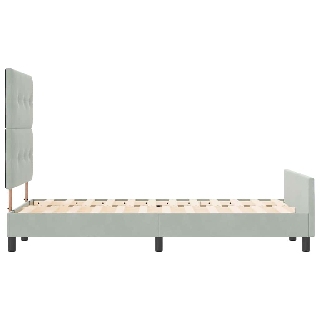 Boxspringbett mit Kopfteil Hellgrau 120 x 190 cm Samt