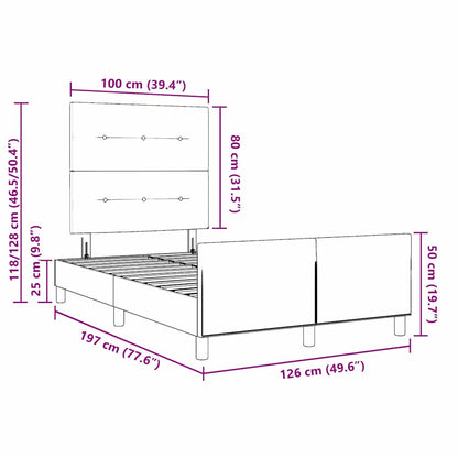 Boxspringbett mit Kopfteil Hellgrau 120 x 190 cm Samt