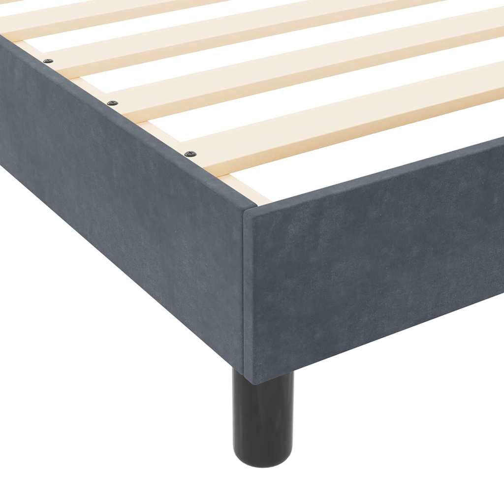 Boxspringbett mit Kopfteil Dunkelgrau 120 x 190 cm Samt
