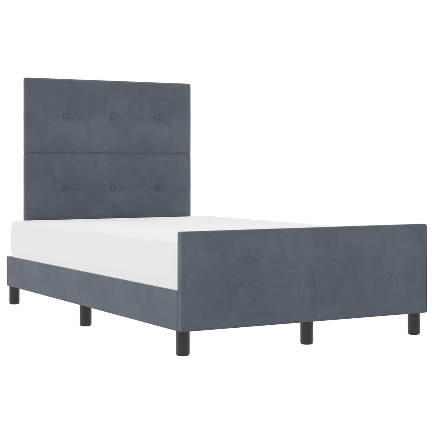 Boxspringbett mit Kopfteil Dunkelgrau 120 x 190 cm Samt