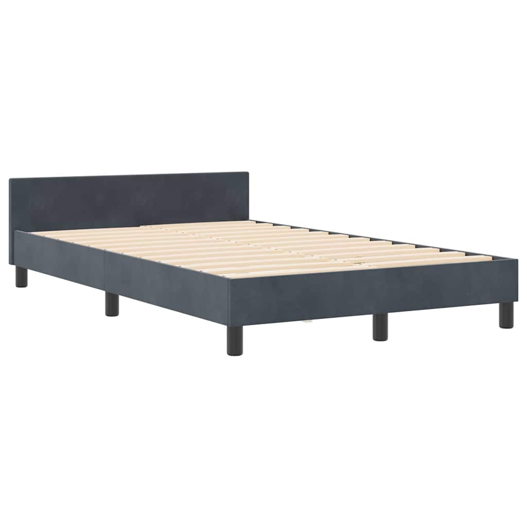 Boxspringbett mit Kopfteil Dunkelgrau 120 x 190 cm Samt