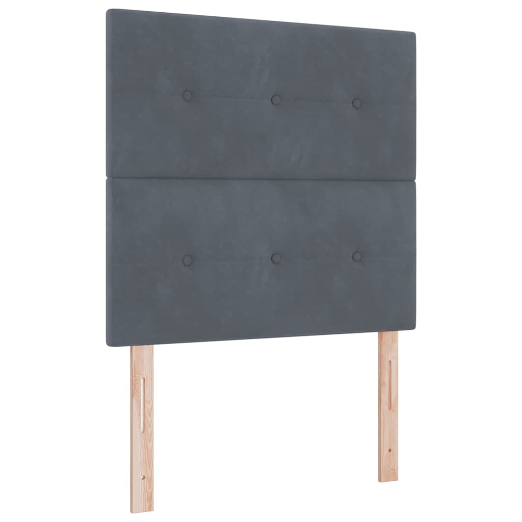 Boxspringbett mit Kopfteil Dunkelgrau 120 x 190 cm Samt