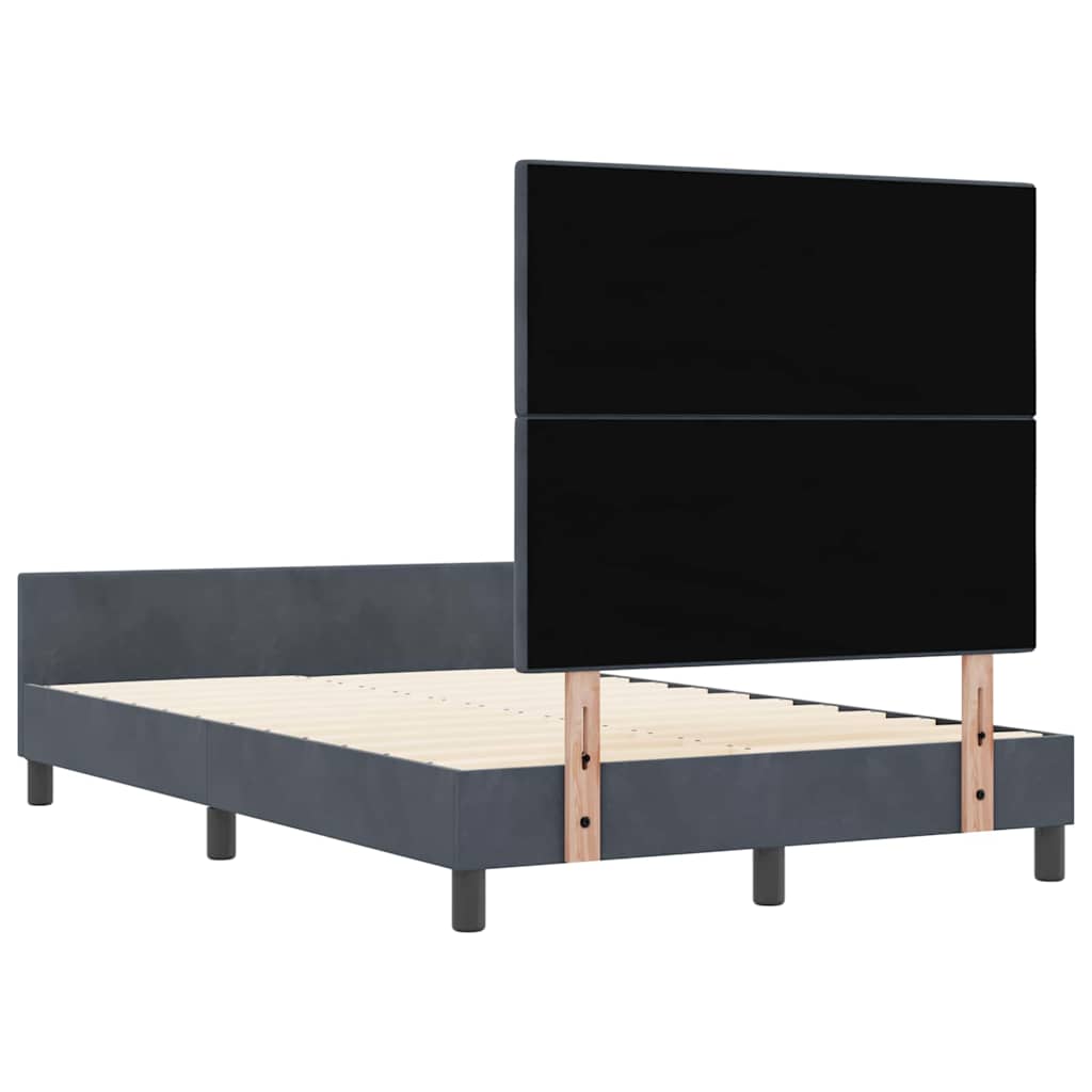 Boxspringbett mit Kopfteil Dunkelgrau 120 x 190 cm Samt