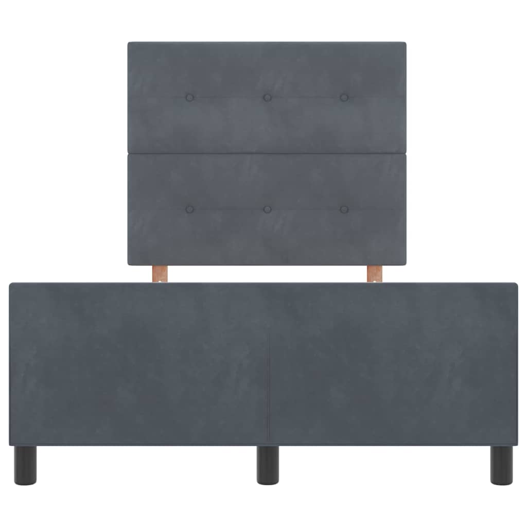 Boxspringbett mit Kopfteil Dunkelgrau 120 x 190 cm Samt