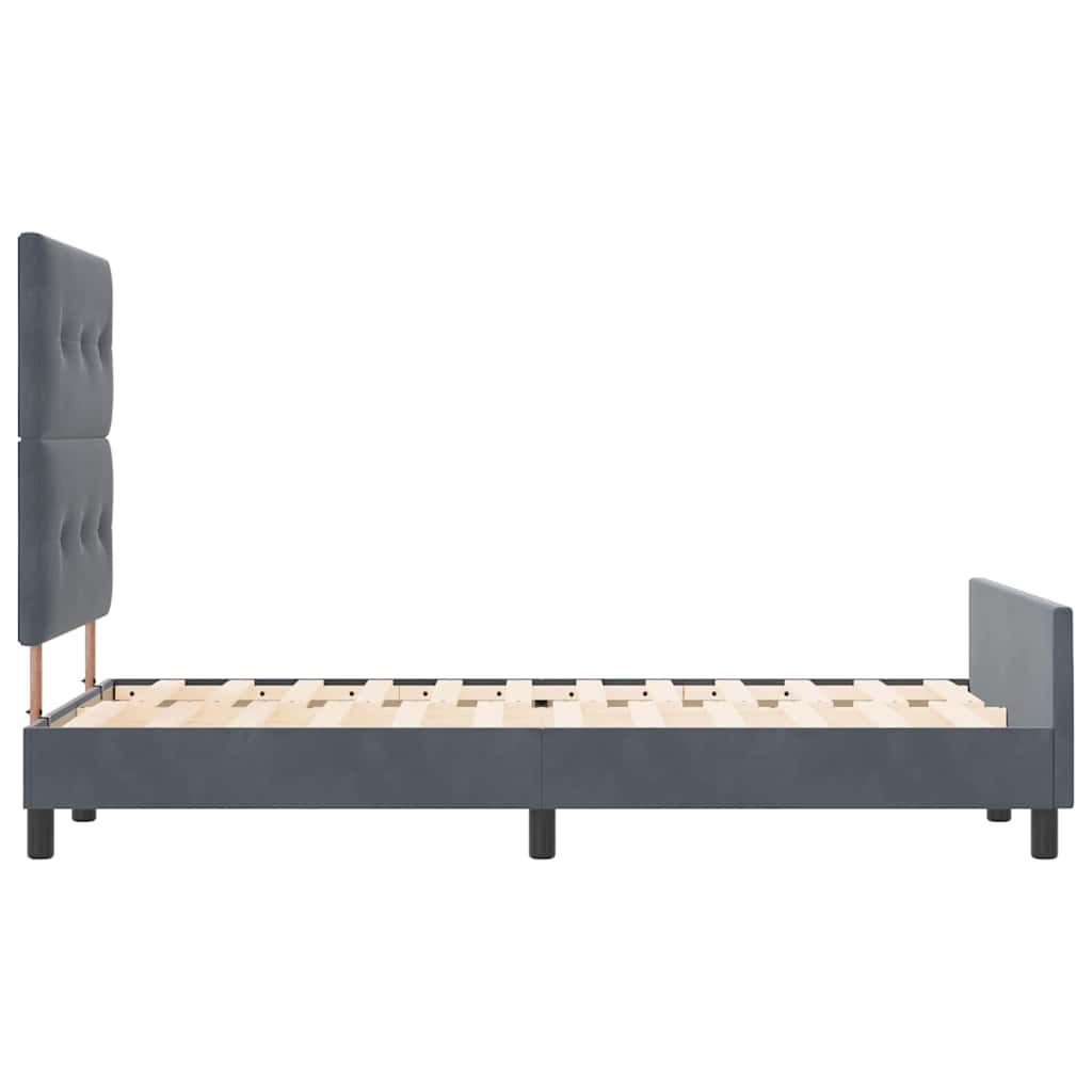 Boxspringbett mit Kopfteil Dunkelgrau 120 x 190 cm Samt