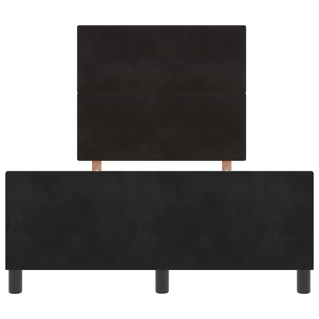 Boxspringbett mit Kopfteil Schwarz 120 x 190 cm Samt