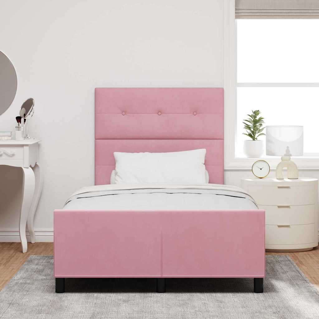 Boxspringbett mit Kopfteil Rosa 120 x 190 cm Samt