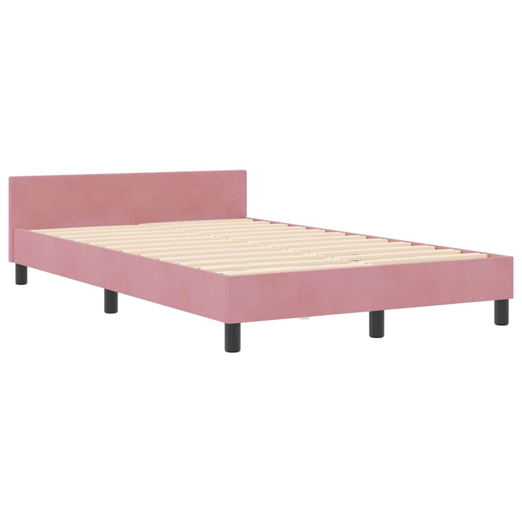 Boxspringbett mit Kopfteil Rosa 120 x 190 cm Samt
