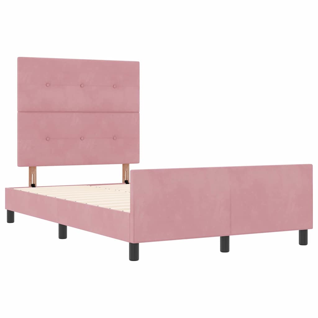 Boxspringbett mit Kopfteil Rosa 120 x 190 cm Samt