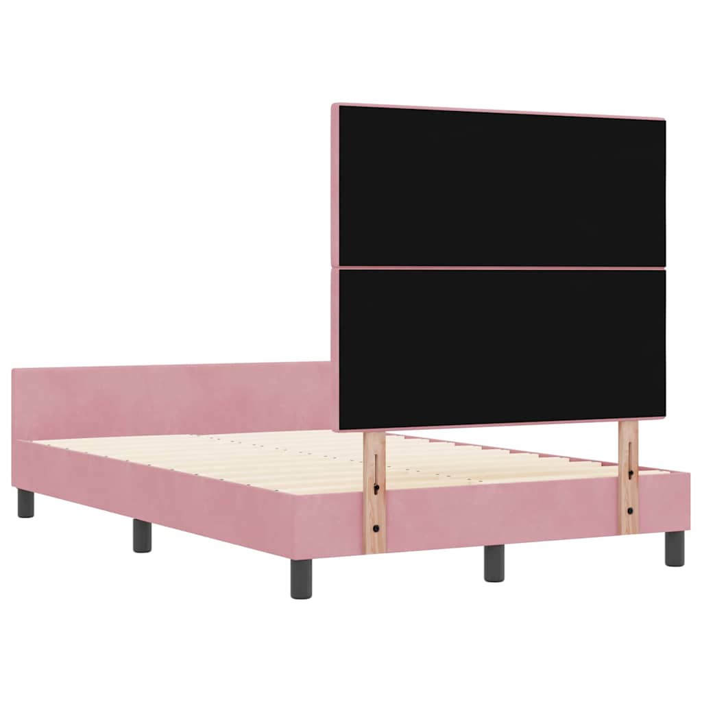 Boxspringbett mit Kopfteil Rosa 120 x 190 cm Samt