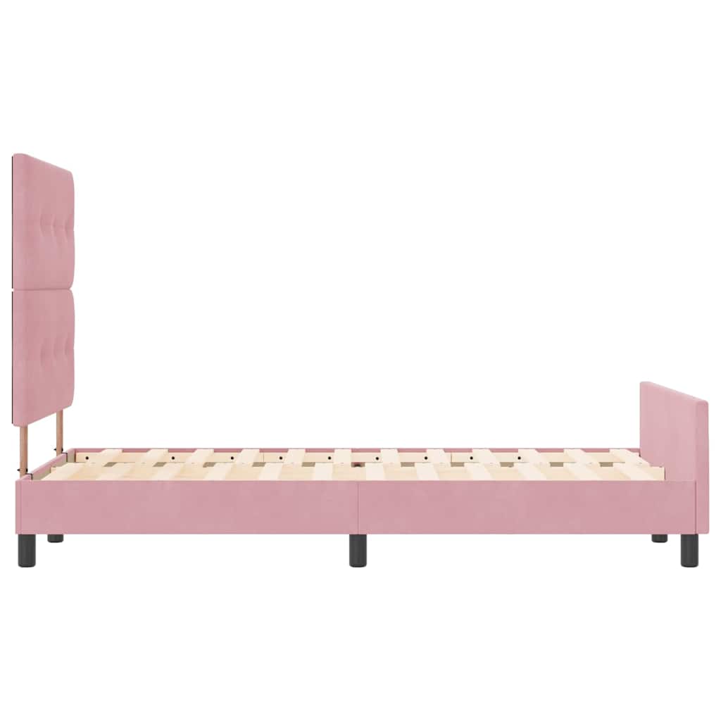 Boxspringbett mit Kopfteil Rosa 120 x 190 cm Samt