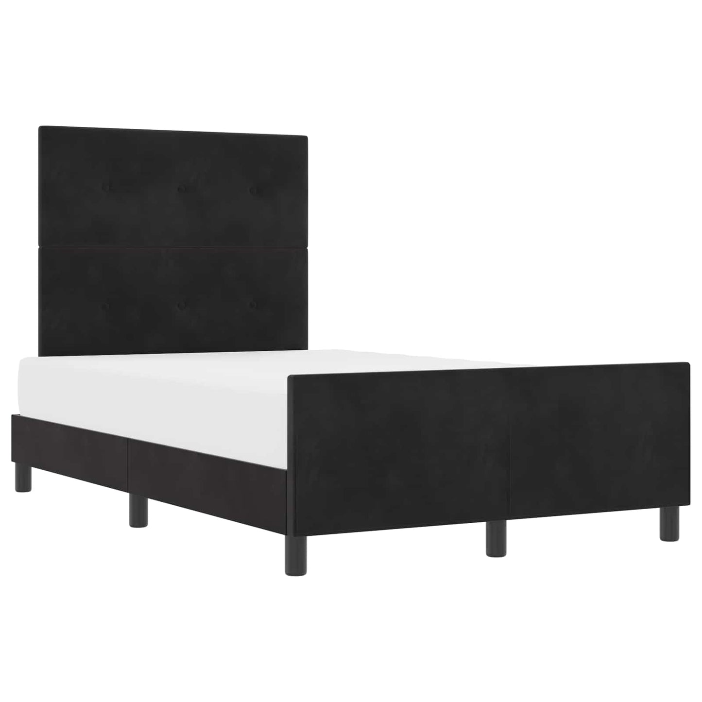 Boxspringbett mit Kopfteil Schwarz 120 x 200 cm Samt