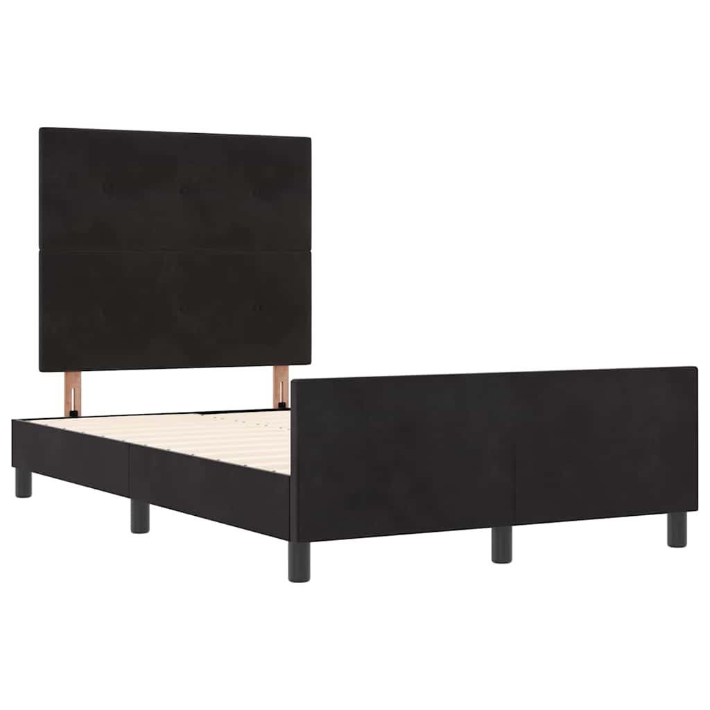 Boxspringbett mit Kopfteil Schwarz 120 x 200 cm Samt
