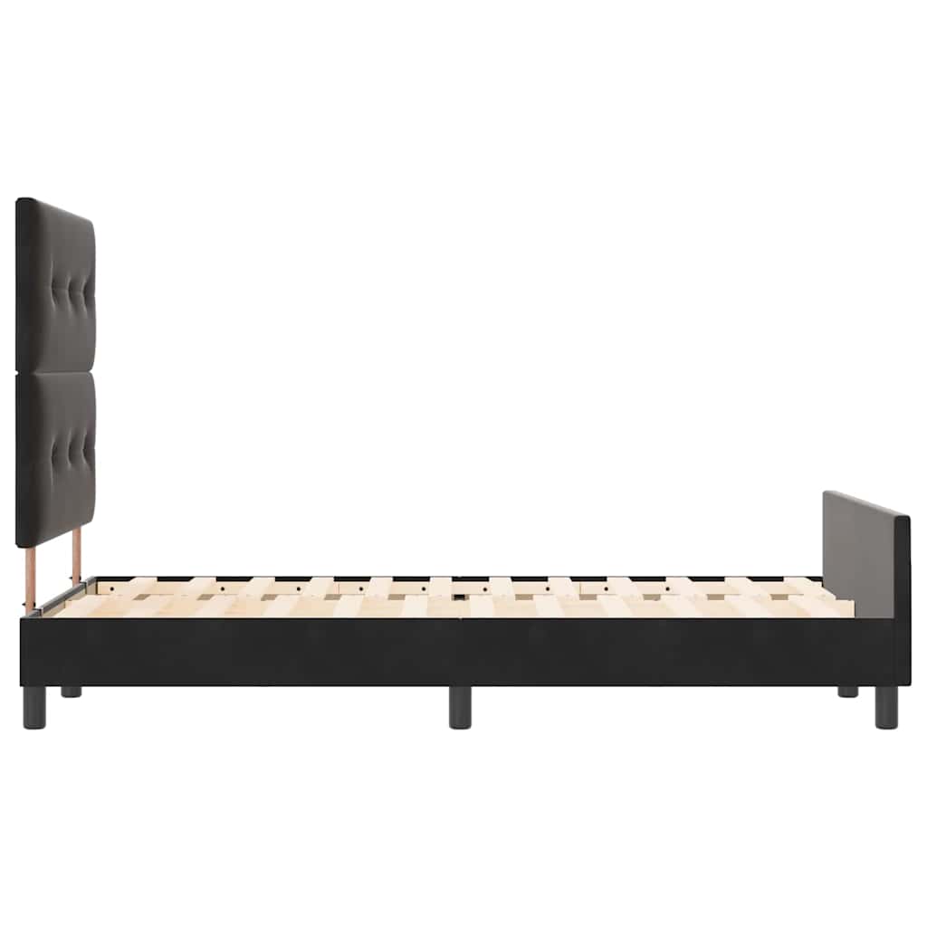 Boxspringbett mit Kopfteil Schwarz 120 x 200 cm Samt