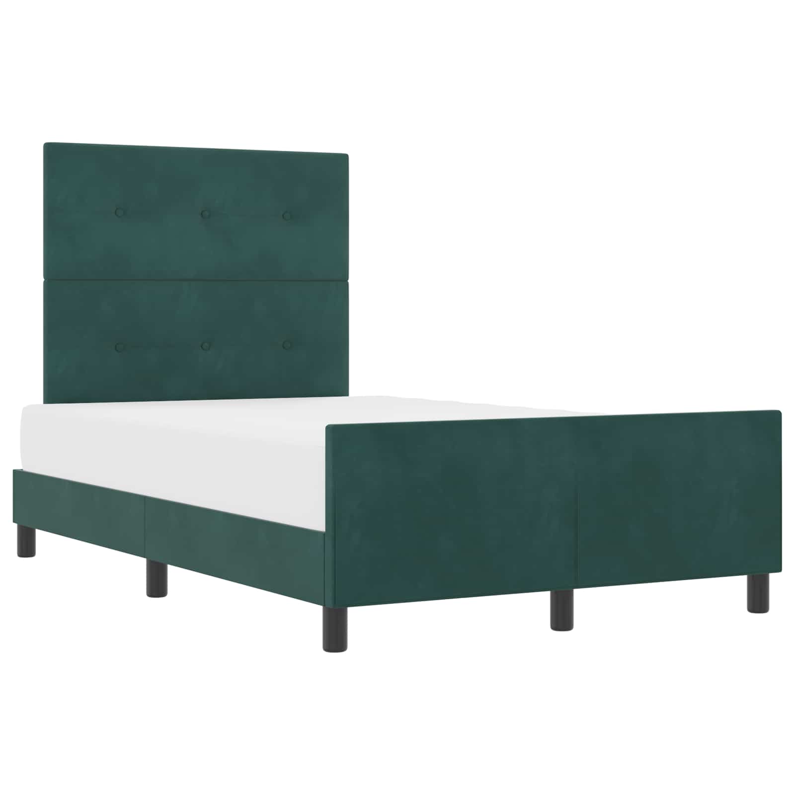 Boxspringbett mit Kopfteil Dunkelgrün 120 x 200 cm Samt
