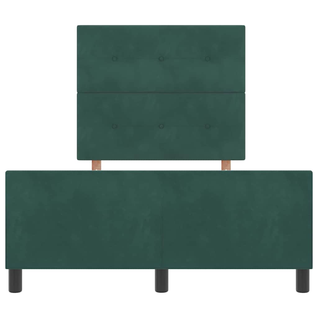 Boxspringbett mit Kopfteil Dunkelgrün 120 x 200 cm Samt