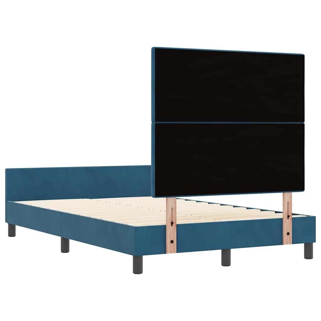 Boxspringbett mit Kopfteil Dunkelblau 120 x 200 cm Samt