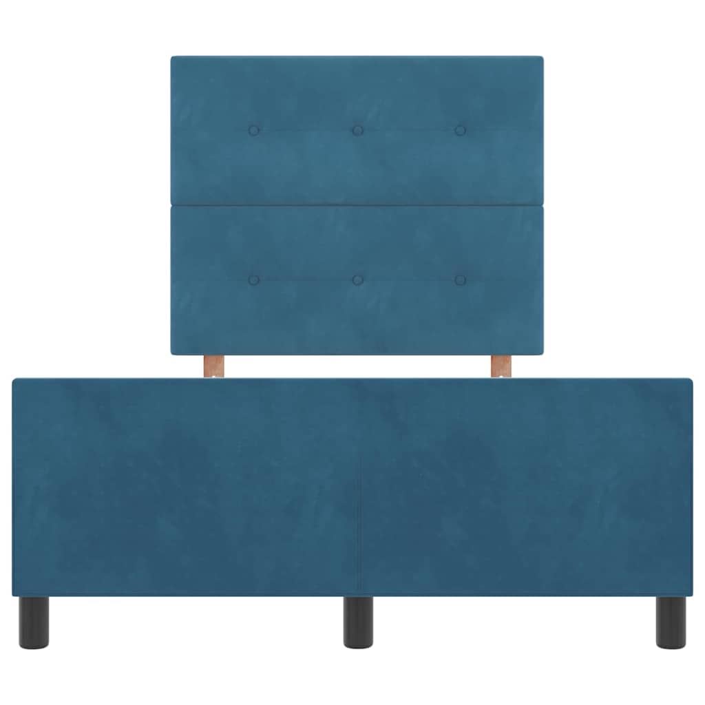Boxspringbett mit Kopfteil Dunkelblau 120 x 200 cm Samt