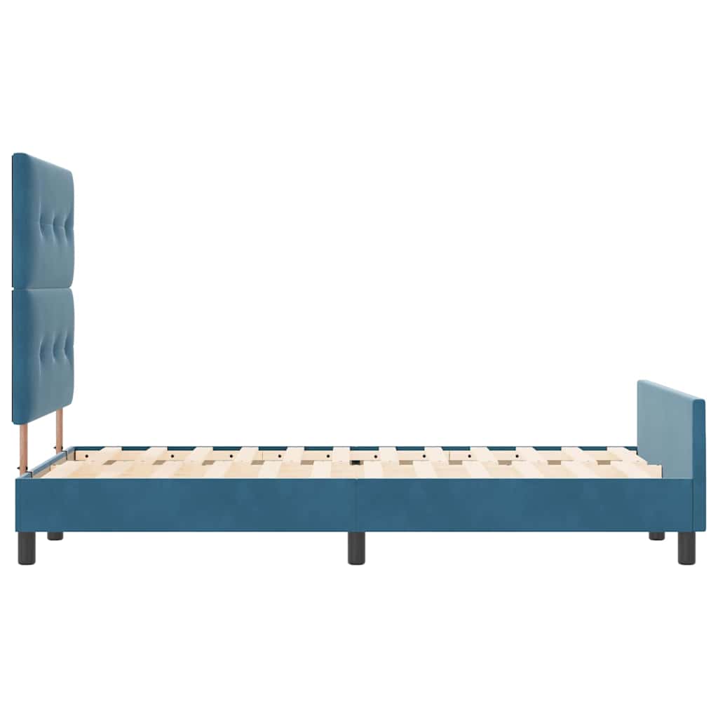 Boxspringbett mit Kopfteil Dunkelblau 120 x 200 cm Samt