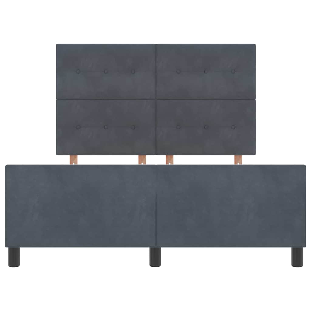 Boxspringbett mit Kopfteil Dunkelgrau 140 x 190 cm Samt