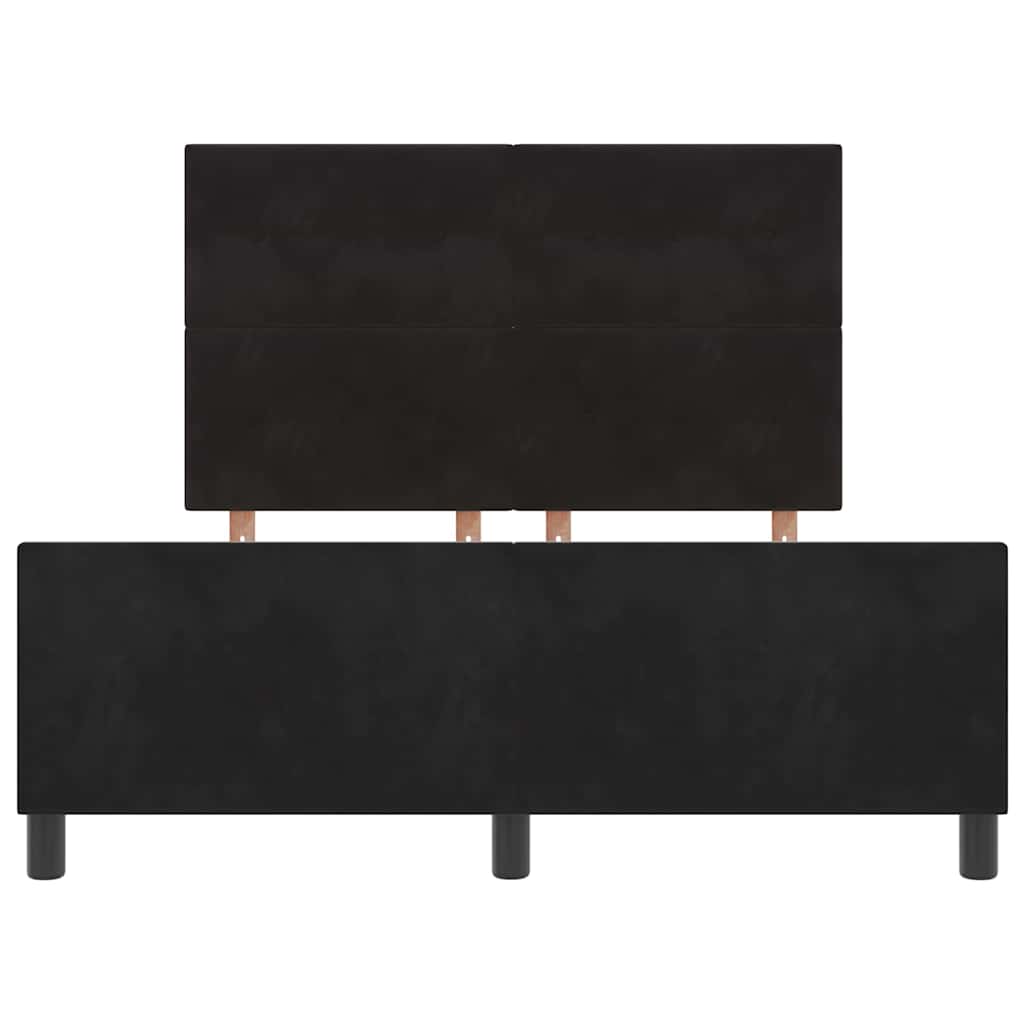 Boxspringbett mit Kopfteil Schwarz 140 x 190 cm Samt