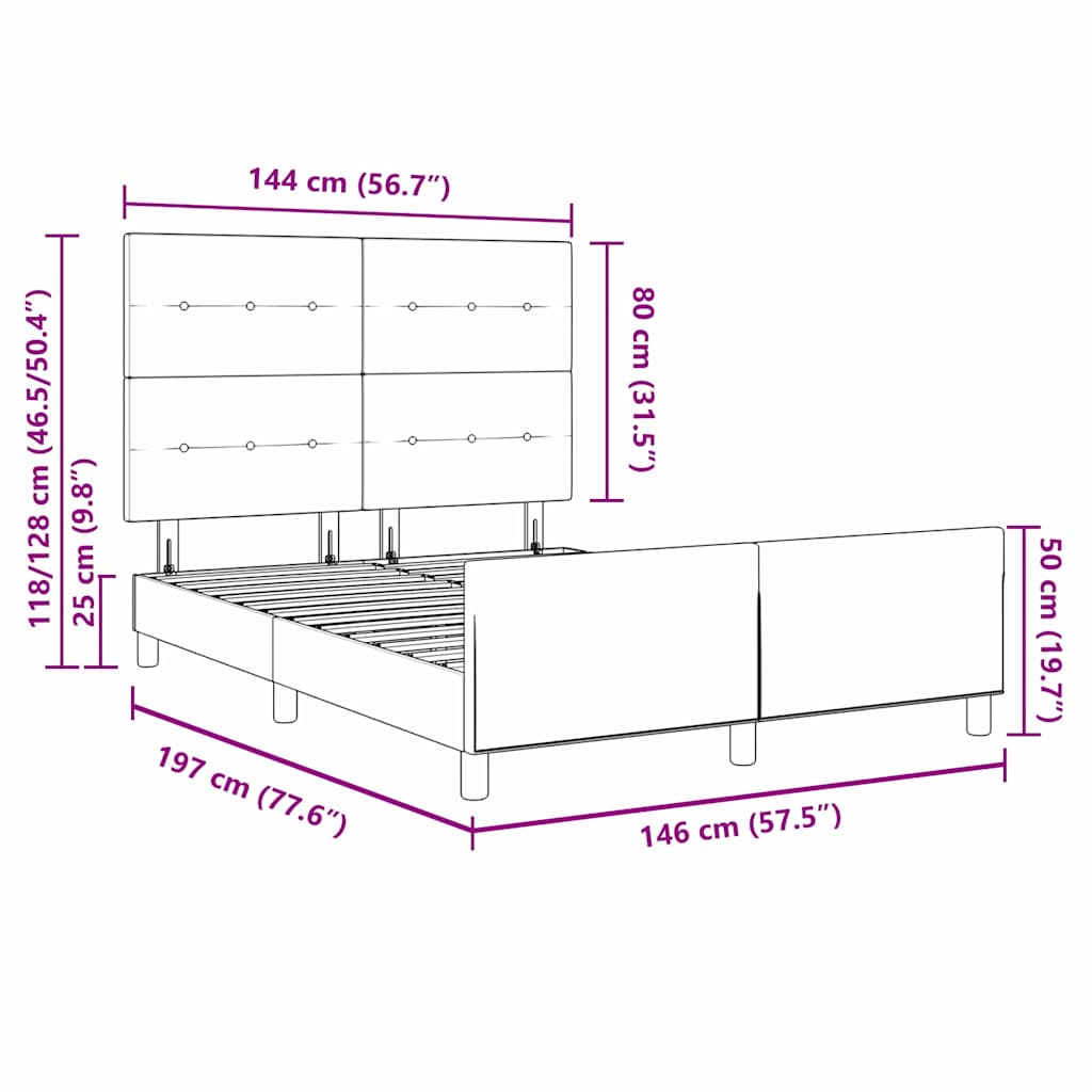 Boxspringbett mit Kopfteil Schwarz 140 x 190 cm Samt