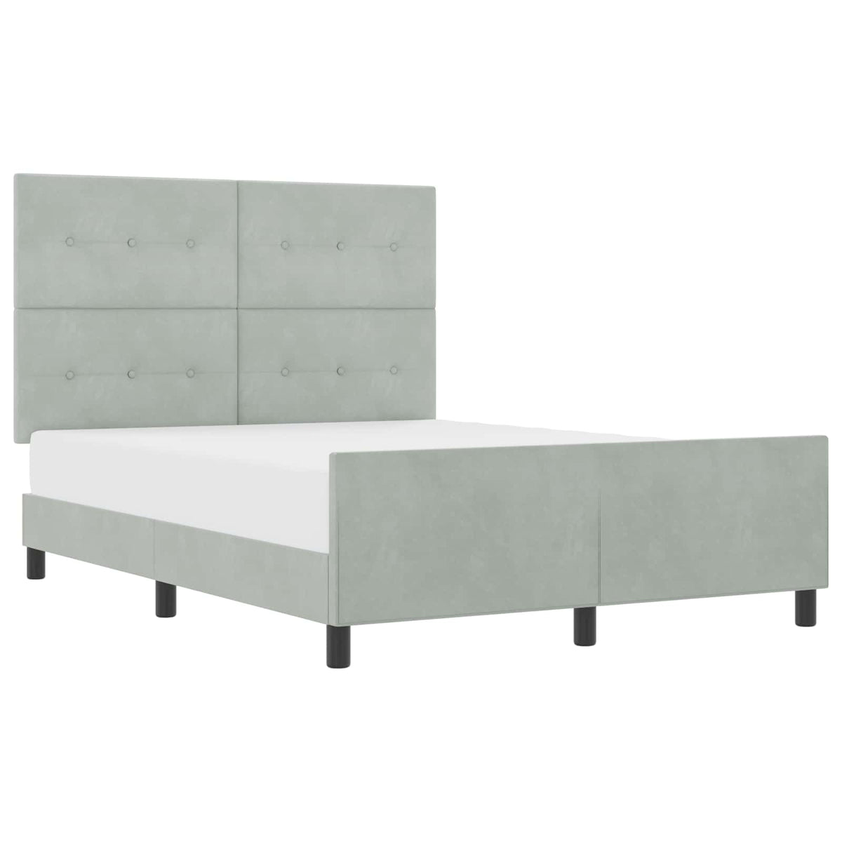 Boxspringbett mit Kopfteil Hellgrau 140 x 200 cm Samt