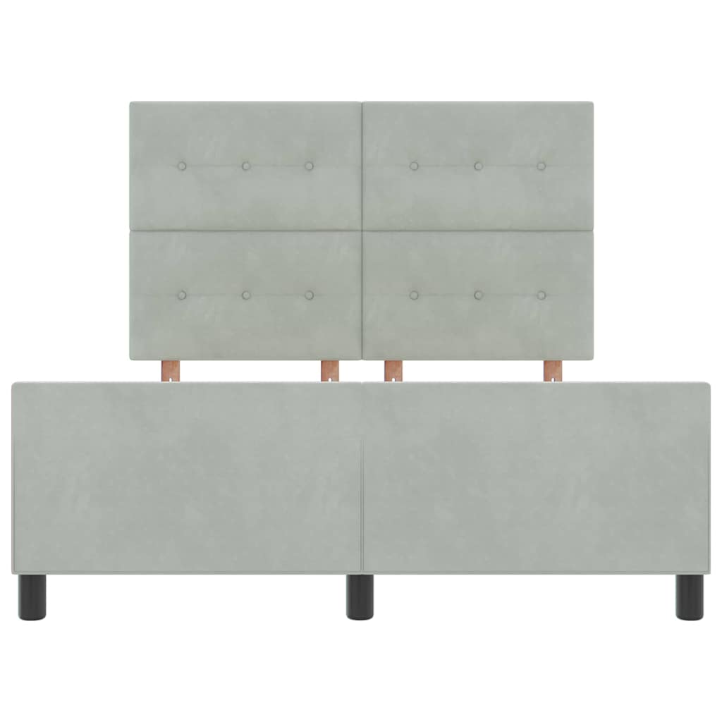 Boxspringbett mit Kopfteil Hellgrau 140 x 200 cm Samt