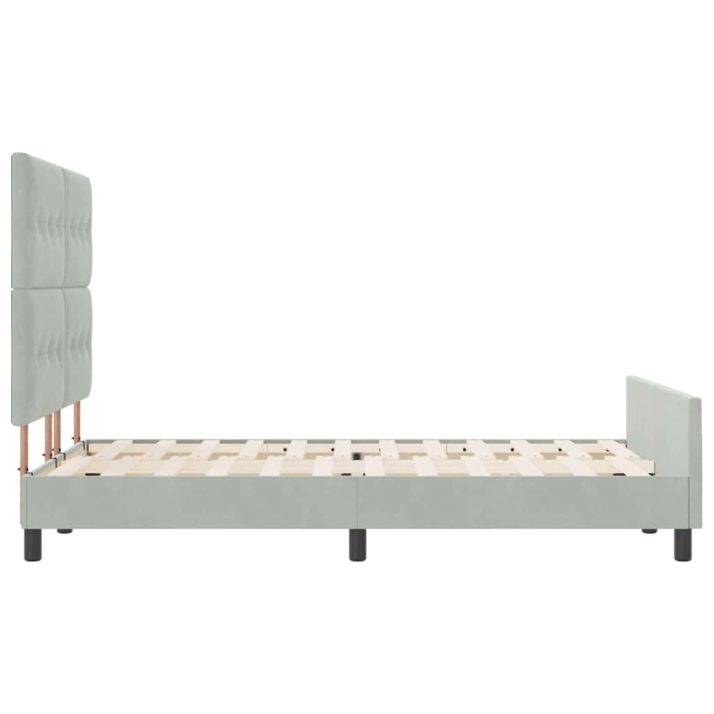 Boxspringbett mit Kopfteil Hellgrau 140 x 200 cm Samt