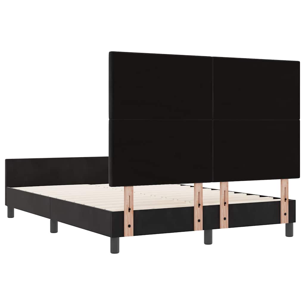 Boxspringbett mit Kopfteil Schwarz 140 x 200 cm Samt