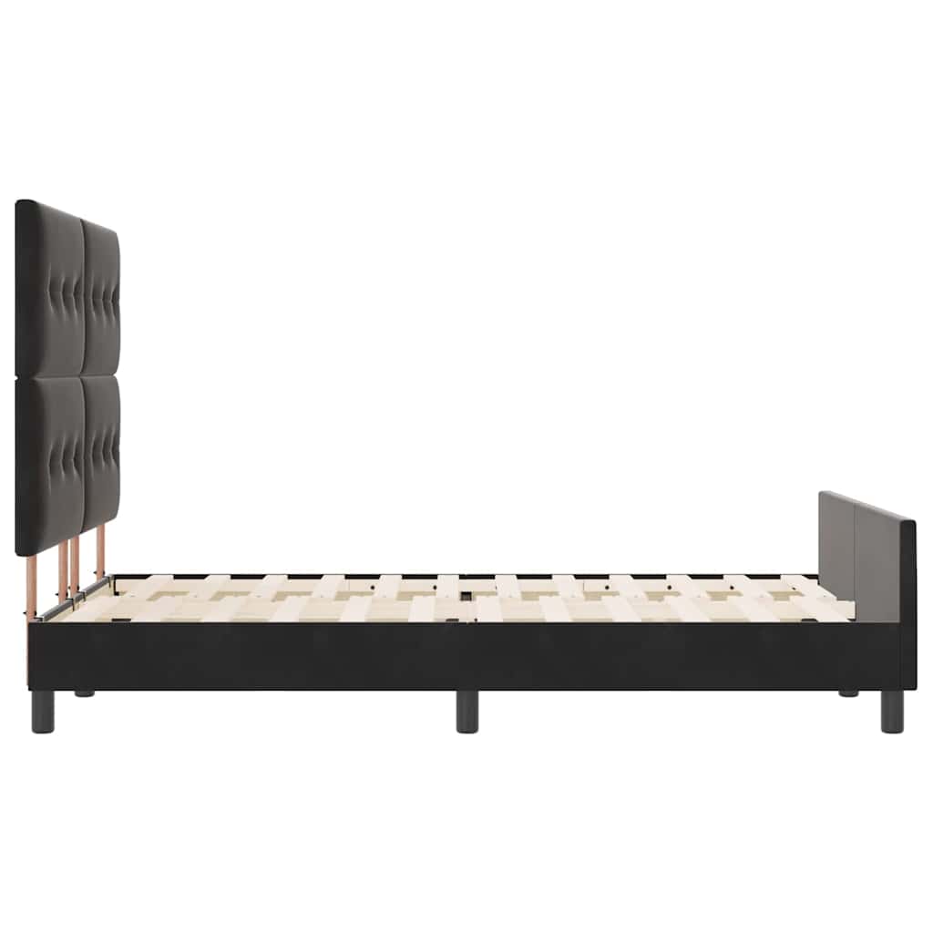 Boxspringbett mit Kopfteil Schwarz 140 x 200 cm Samt