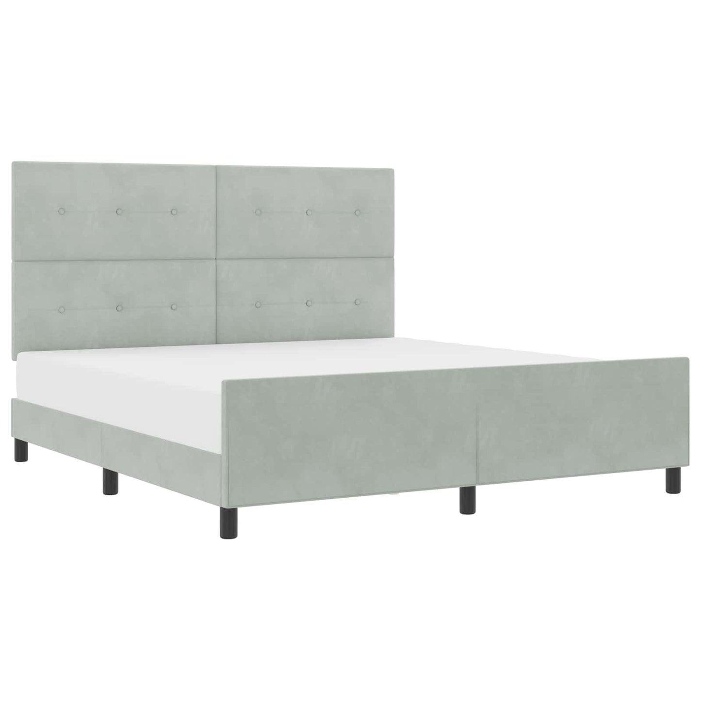 Boxspringbett mit Kopfteil Hellgrau 180 x 200 cm Samt