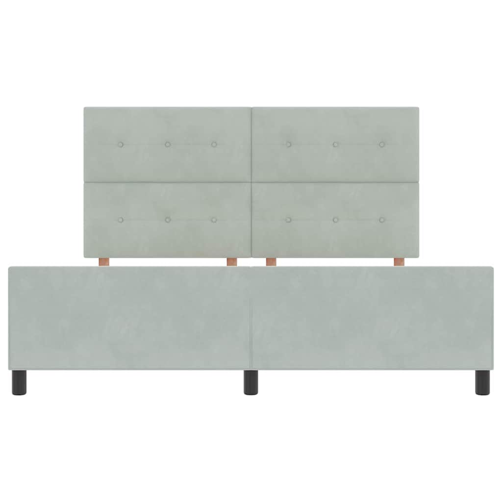 Boxspringbett mit Kopfteil Hellgrau 180 x 200 cm Samt