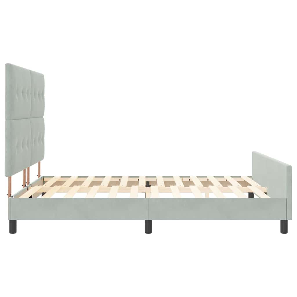Boxspringbett mit Kopfteil Hellgrau 180 x 200 cm Samt