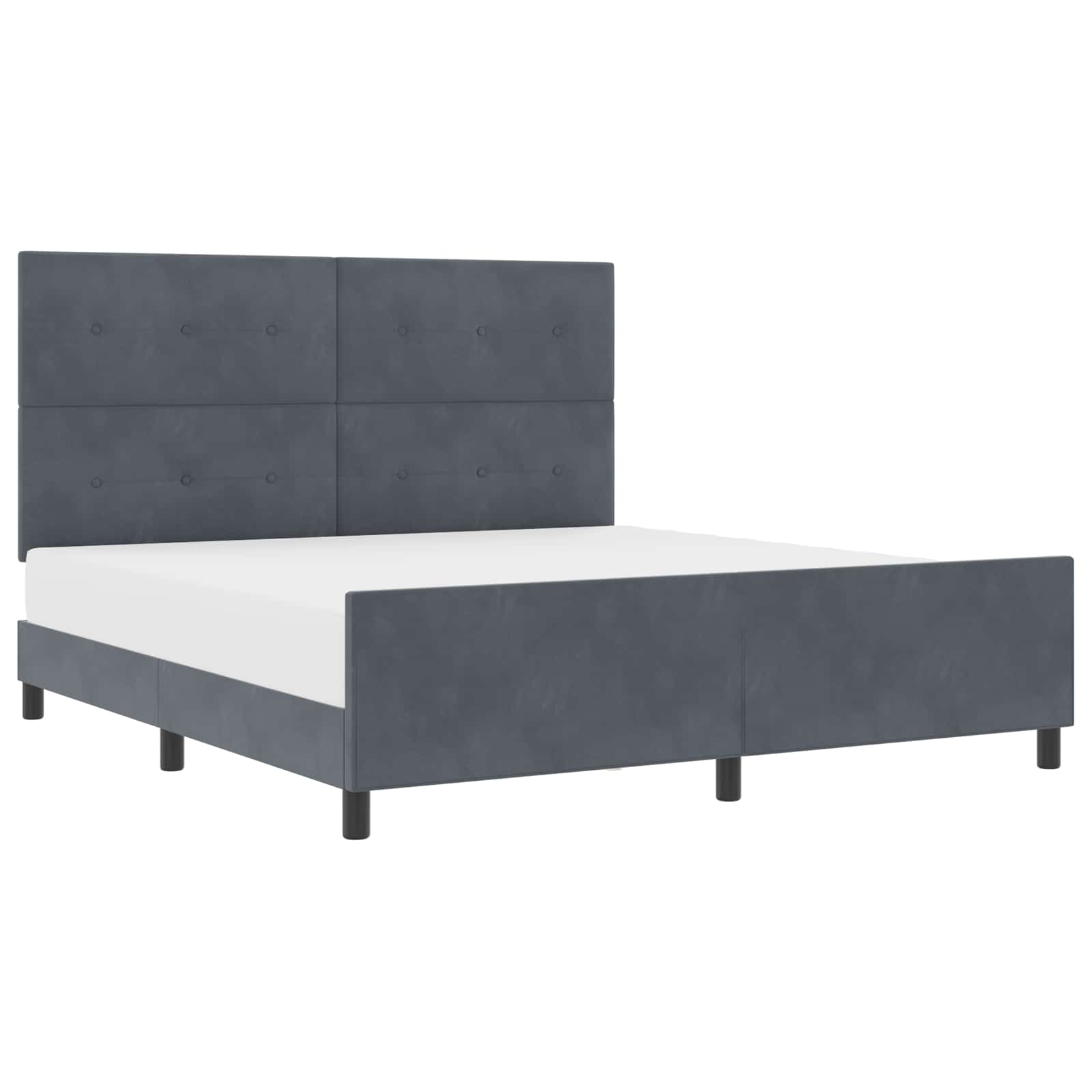Boxspringbett mit Kopfteil Dunkelgrau 180 x 200 cm Samt