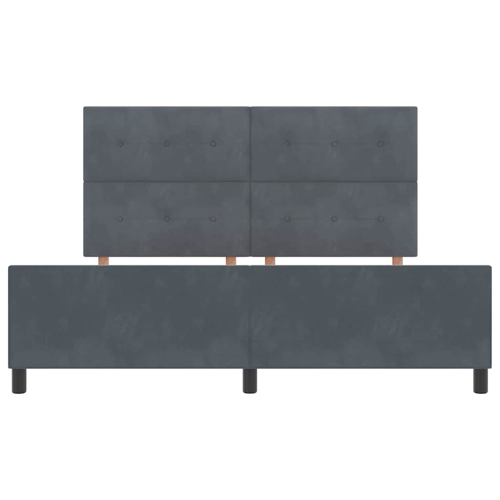 Boxspringbett mit Kopfteil Dunkelgrau 180 x 200 cm Samt