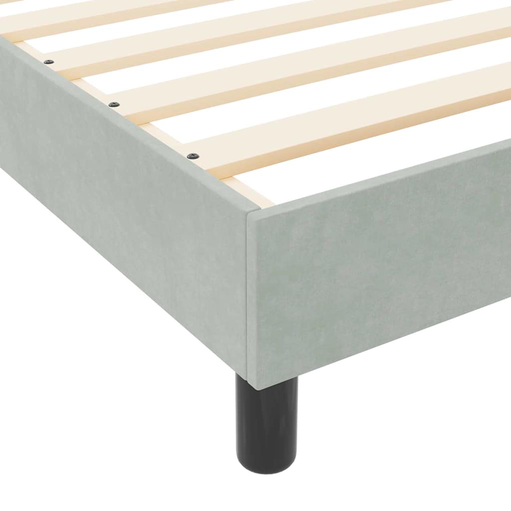 Boxspringbett mit Kopfteil Hellgrau 200 x 200 cm Samt