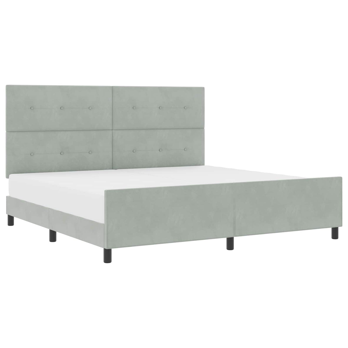 Boxspringbett mit Kopfteil Hellgrau 200 x 200 cm Samt