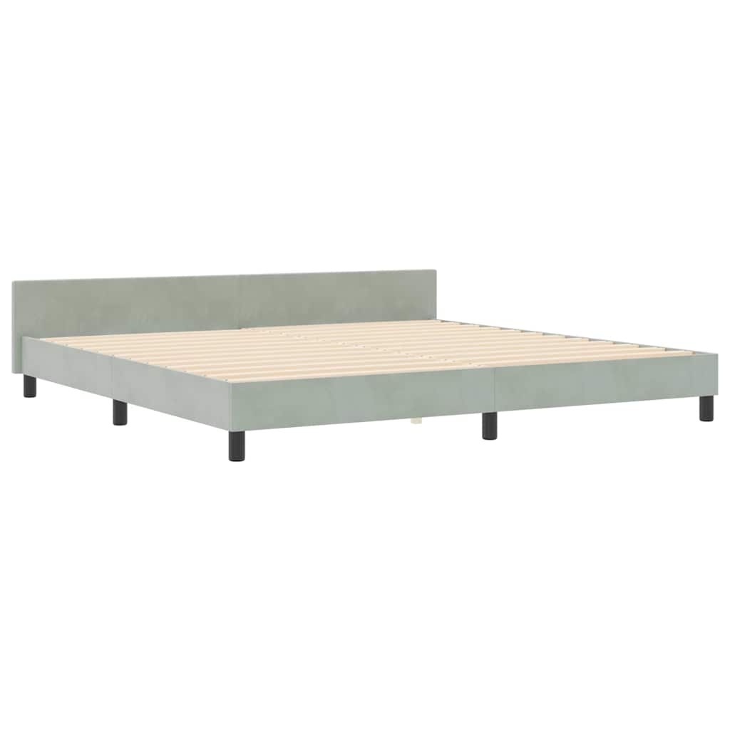 Boxspringbett mit Kopfteil Hellgrau 200 x 200 cm Samt