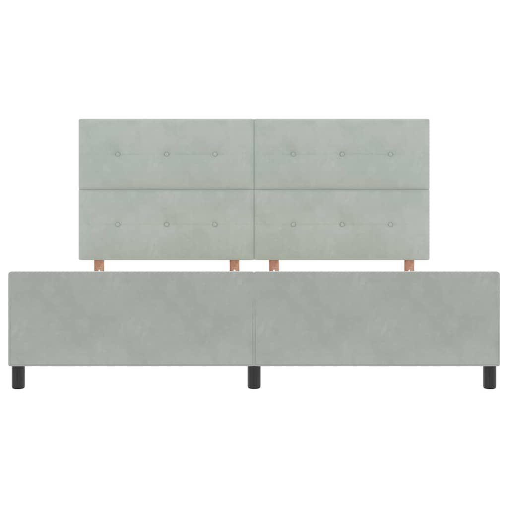 Boxspringbett mit Kopfteil Hellgrau 200 x 200 cm Samt