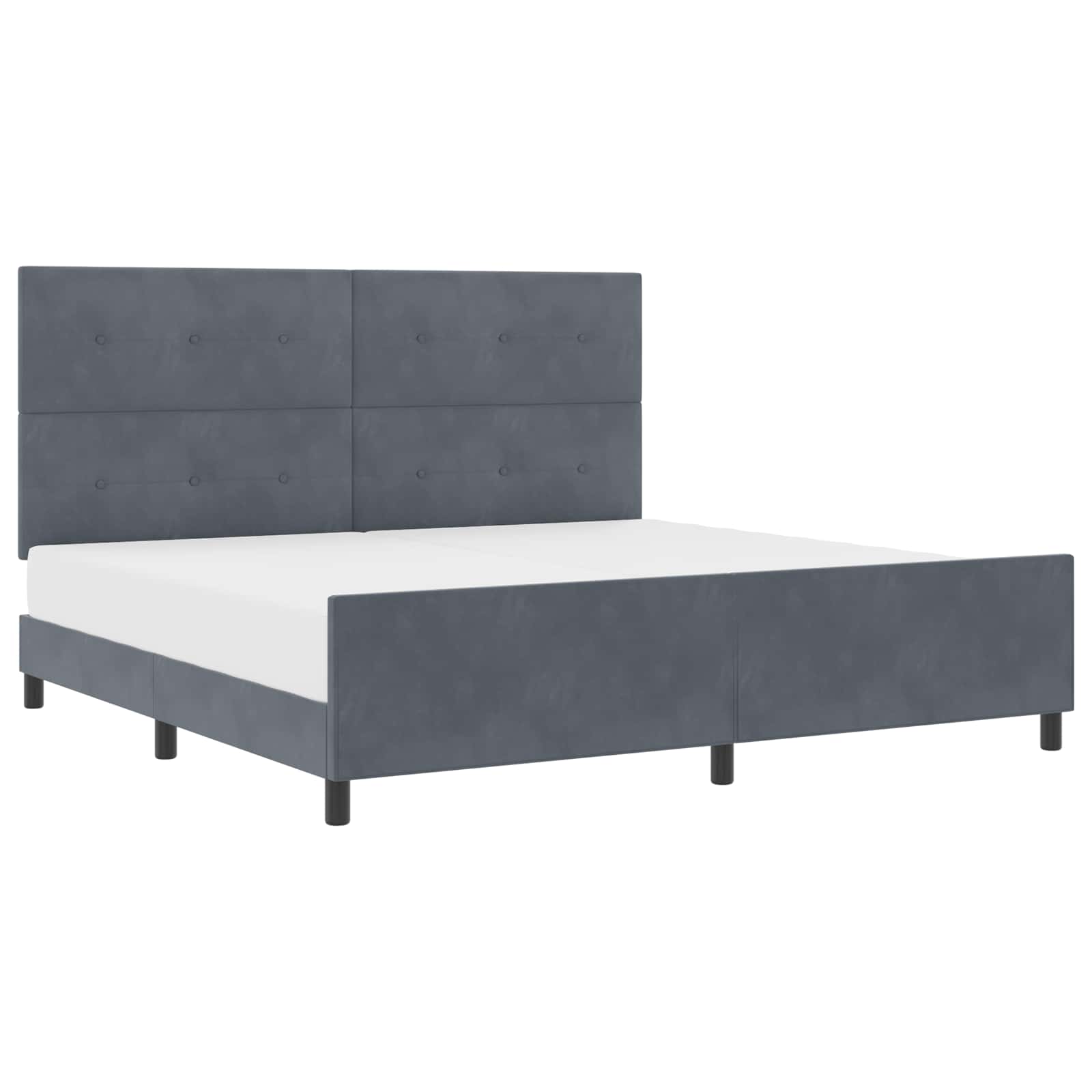 Boxspringbett mit Kopfteil Dunkelgrau 200 x 200 cm Samt