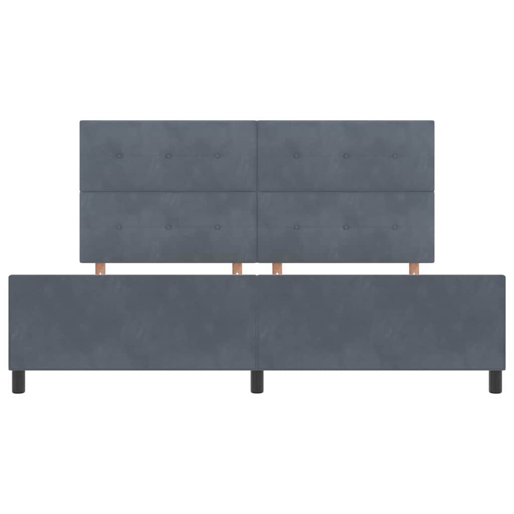 Boxspringbett mit Kopfteil Dunkelgrau 200 x 200 cm Samt