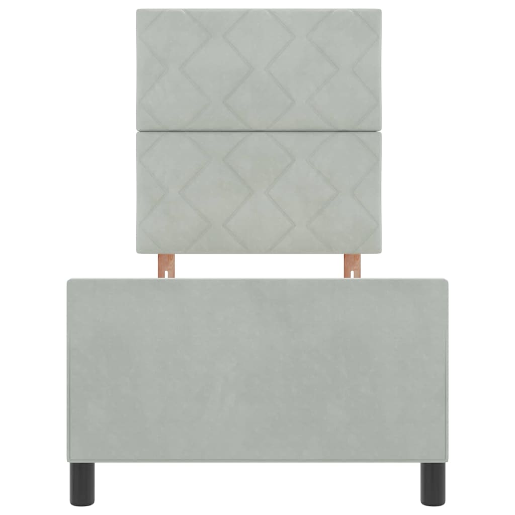 Boxspringbett mit Kopfteil Hellgrau 80 x 200 cm Samt