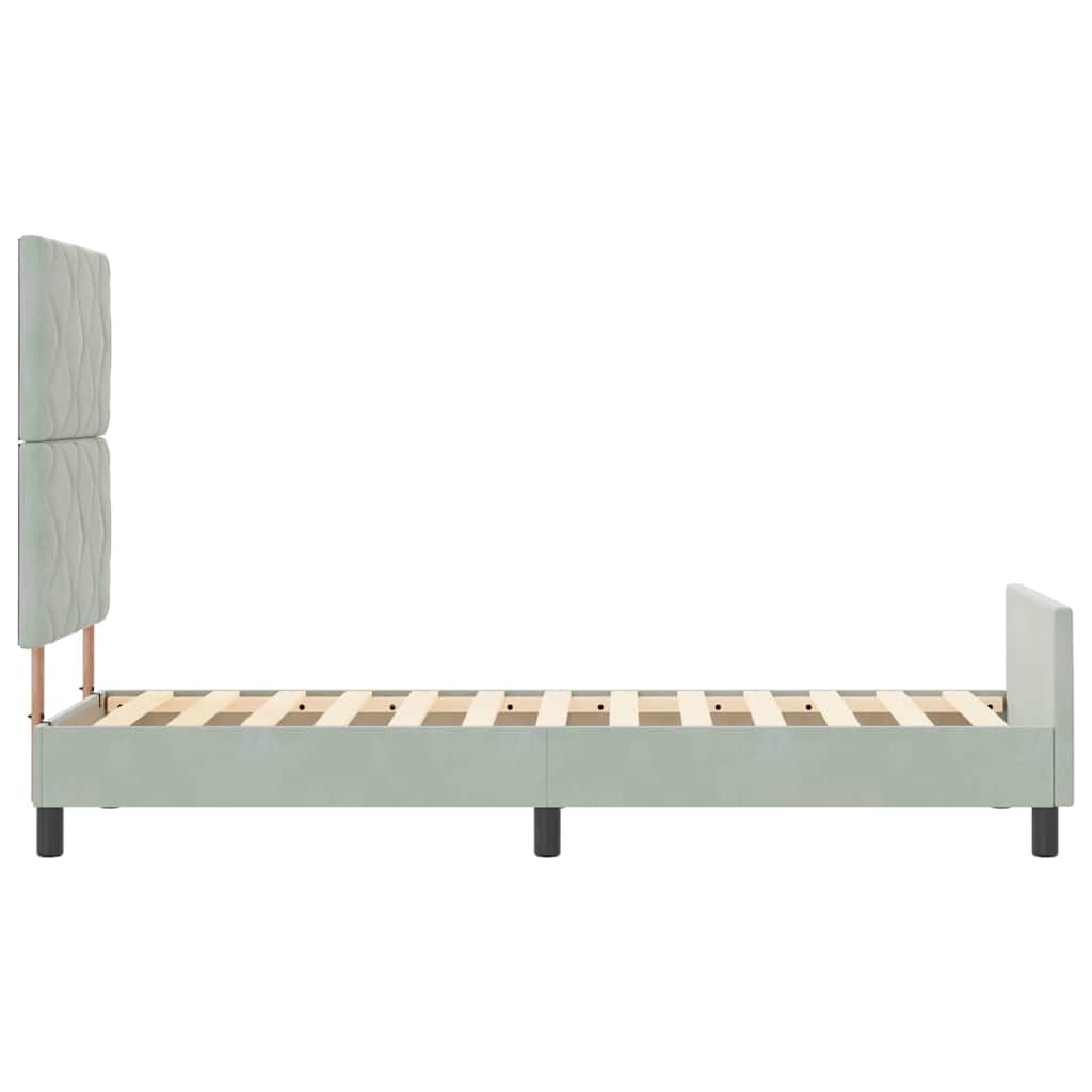 Boxspringbett mit Kopfteil Hellgrau 80 x 200 cm Samt