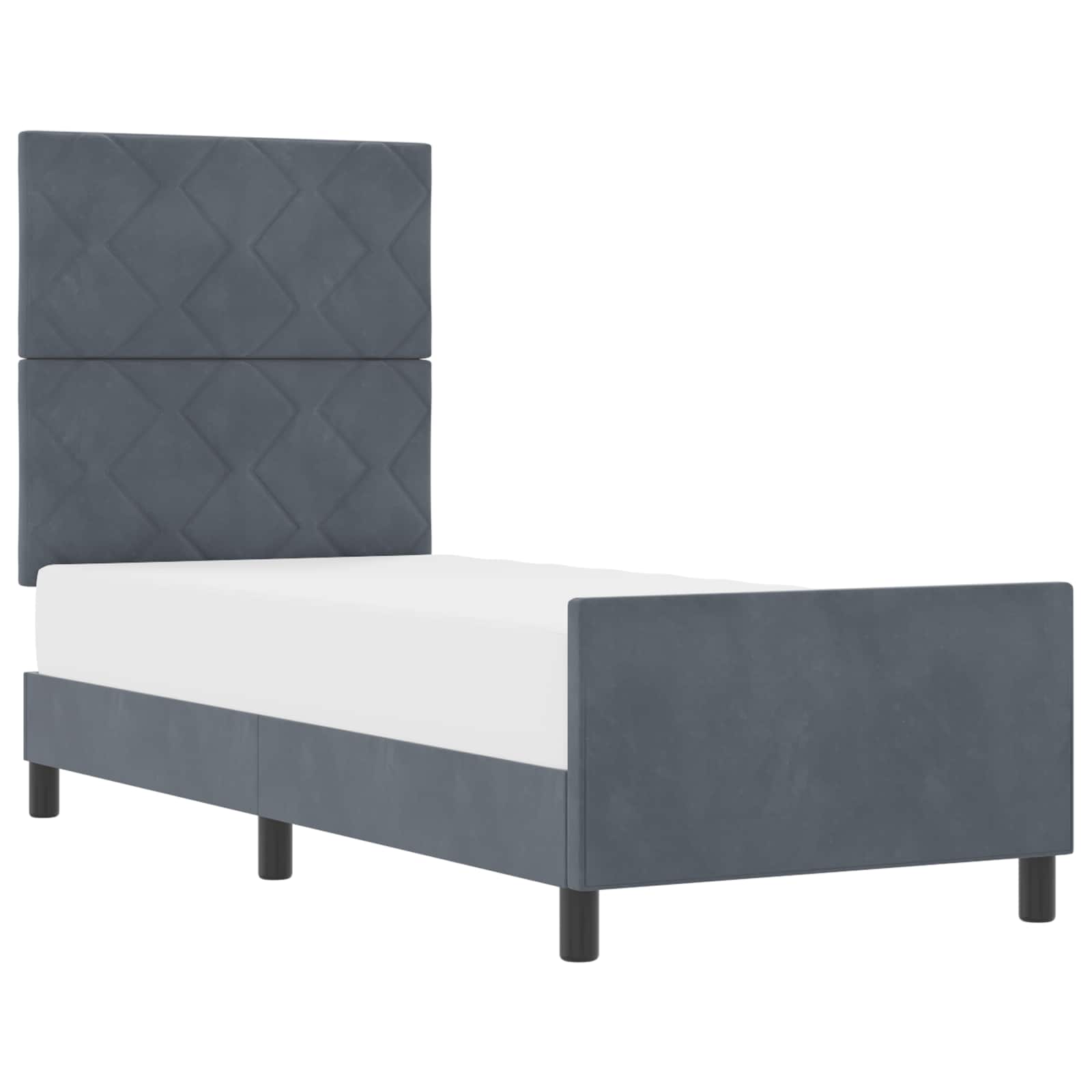 Boxspringbett mit Kopfteil Dunkelgrau 80 x 200 cm Samt